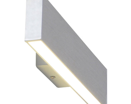 LED -wandlamp "Dubai", moderne wandlamp gemaakt van aluminium en plastic, stevig gebouwd -in LED's, 32 cm lang of hoog. Ideaal voor de verlichting van ingangen, gangen, voor het structureren van grote wandoppervlakken