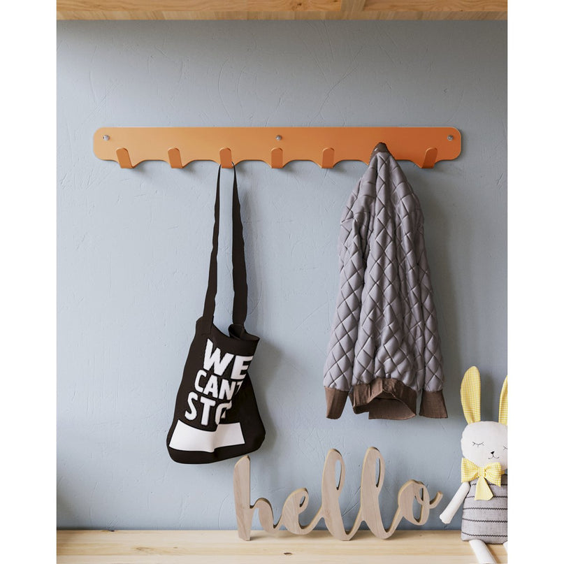 Gorillz Rounded Seven - Wandkapstok - 7 Kapstok Haken - Oranje