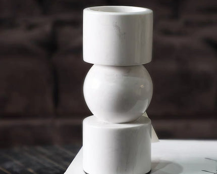 KANDELAAR | MARBLE | WHITE S H19.5cm*W8cm D 8cm