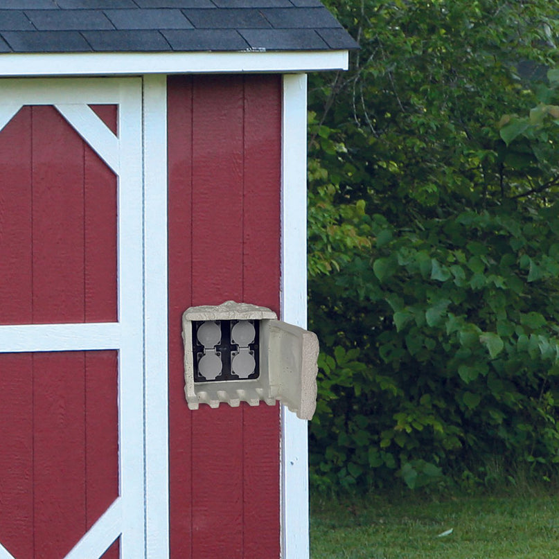 Buitenbekleding Stone "Roccus", gemaakt van grijs plastic, stopcontacten/technologie voor tuin en terras