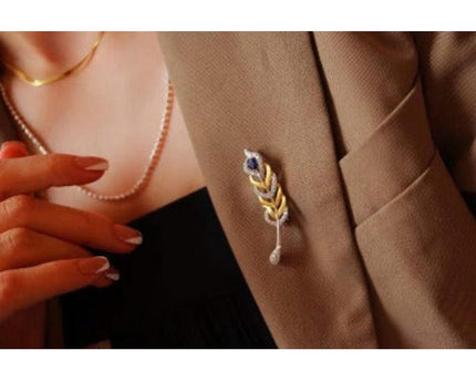 Federige Splendor broche met echte saffier
