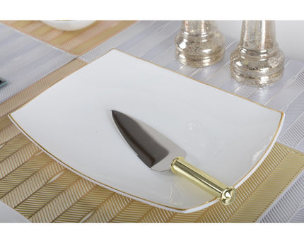 Rechthoekig gerecht gouden rand 35x25 cm
