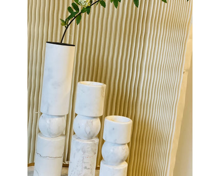KANDELAAR | MARBLE | WHITE M H29.5cm*W8cm D 8cm Reversible for flower arrangement
