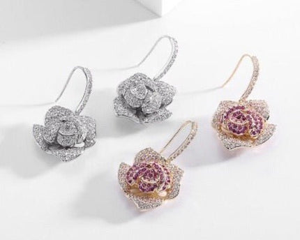 Sprankelende Fancy Camille Flower Drop Oorbellen