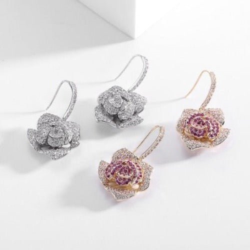 Sprankelende Fancy Camille Flower Drop Oorbellen