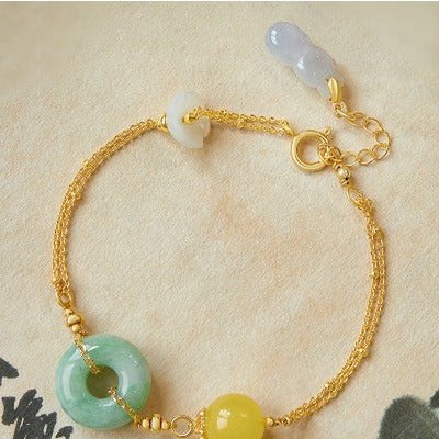 Jade en Amber Goodluck armband