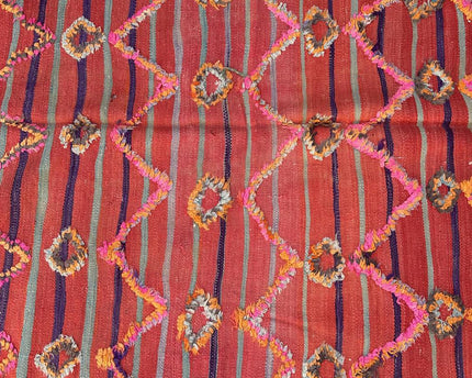Zuiver wollen Marokkaans Kelim Berber tapijt 138 x 220 cm