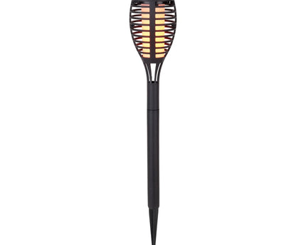 3 Set LED Earth Spit "Torch" 58 cm gemaakt van grijs plastic, met geïntegreerd LED, zonnelampje voor buiten