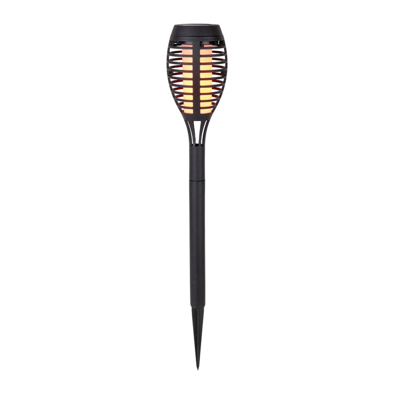 3 Set LED Earth Spit "Torch" 58 cm gemaakt van grijs plastic, met geïntegreerd LED, zonnelampje voor buiten