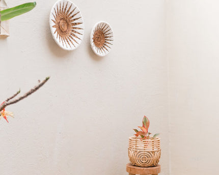 Wanddecoratie | Wandmand | Decoratieve schaal MADALA gemaakt van bananenvezel (2 maten)
