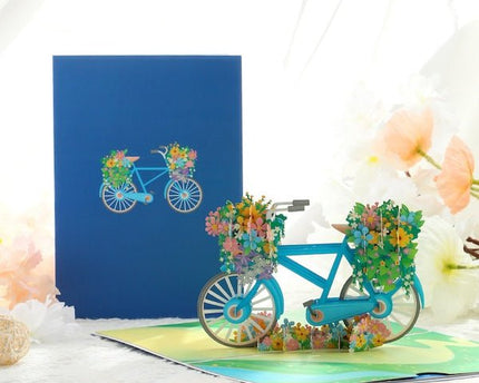 3D -kaart - Flower Bicycle Verjaardagskaart