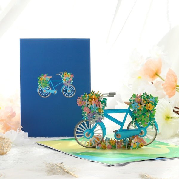 3D -kaart - Flower Bicycle Verjaardagskaart