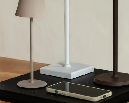 De pijp mini mokka bruin oplaadbare tafellamp - draadloos opladen, dimbare lamp en 3 lichte kleuren
