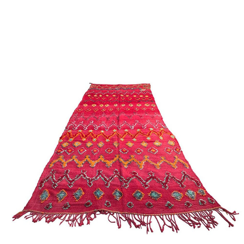 Zuiver wollen Marokkaans Kelim Berber tapijt 163 x 405 cm