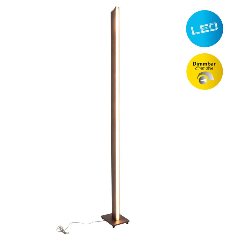 LED vloerlamp "Madera" h: 152cm naturel