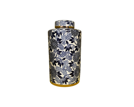 Blauw-witte porseleinen bloemenvaas (voor keuken thuis)