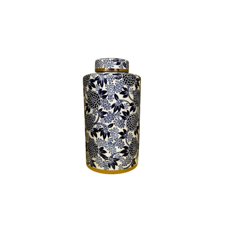 Blauw-witte porseleinen bloemenvaas (voor keuken thuis)