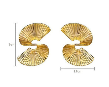 Geometrisch ontwerp waaiervorm oorbellen