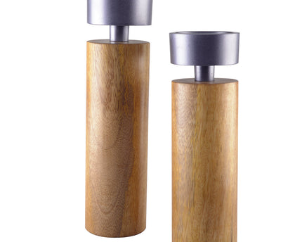 23 cm hout- en metalen kaarsenhouder