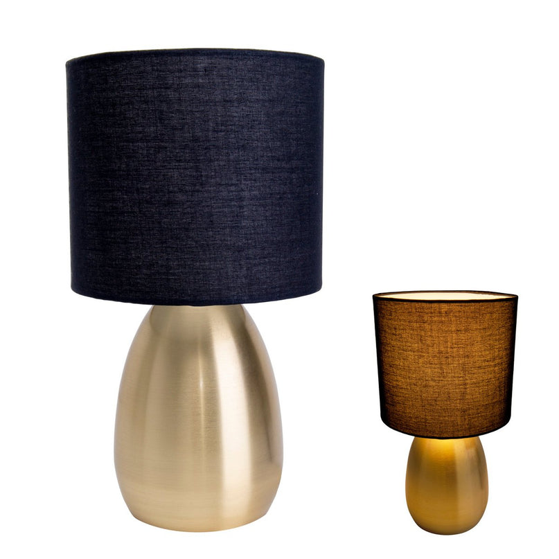 Taflamp "Aurum" 33 cm hoog in goud/zwart, gemaakt van metaal en textiel, met E14 -versie, verlichting voor eetkamer, woonkamer, gang of kantoor