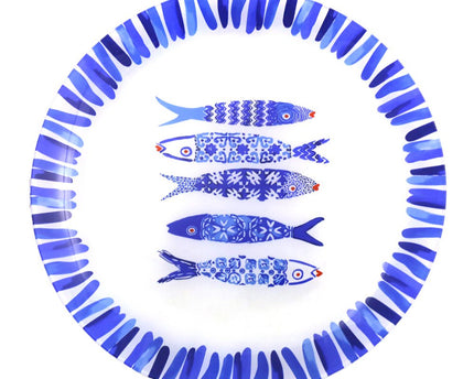 Blue Fish Presentation Plate 30x30x2.2cm