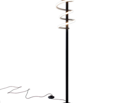 LED staande lamp "Belleza", moderne vloerlamp gemaakt van metaal en plastic in zwart en wit, met stevig ingebouwde LED's, 140 hoog, verlichting voor woonkamer, eetkamer, slaapkamer of kantoor.