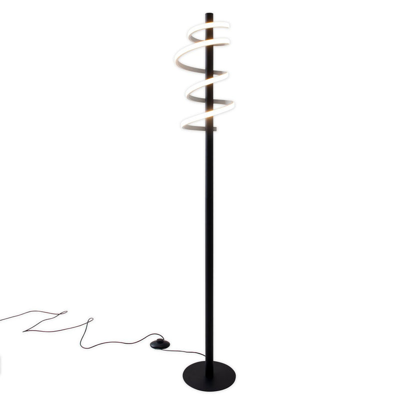 LED staande lamp "Belleza", moderne vloerlamp gemaakt van metaal en plastic in zwart en wit, met stevig ingebouwde LED's, 140 hoog, verlichting voor woonkamer, eetkamer, slaapkamer of kantoor.