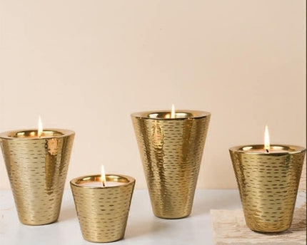 Little Model Gilded Hammered Candle