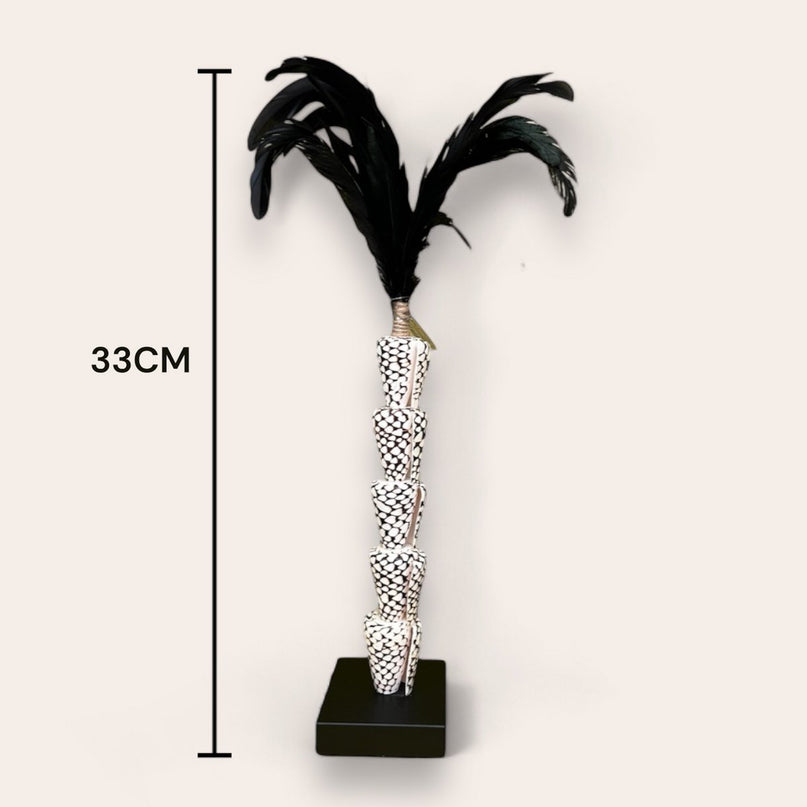 Papua tiger shell with veren on stand(5 shell)