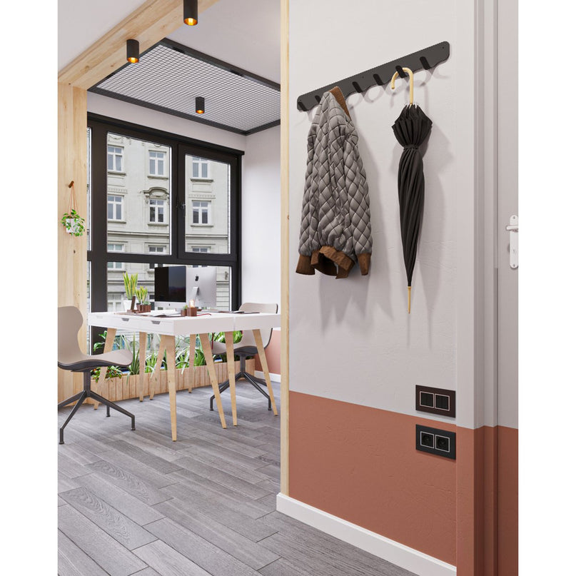 Gorillz Rounded Seven - Wandkapstok - 7 Kapstok Haken - Zwart