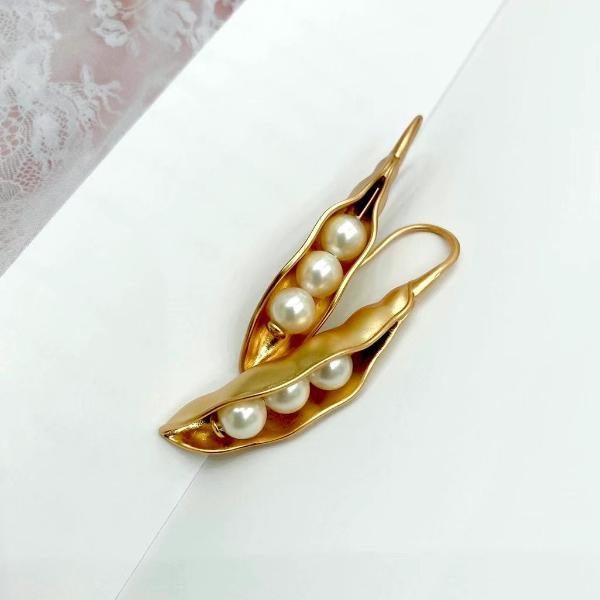 Vintage stijl Pea Pod Design gouden oorbellen