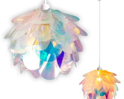 Hanger lamp "fora" gemaakt van metaal en iriserend plastic, e27 socket, verlichting voor woonkamer, eetkamer en kantoor, Ø40 cm