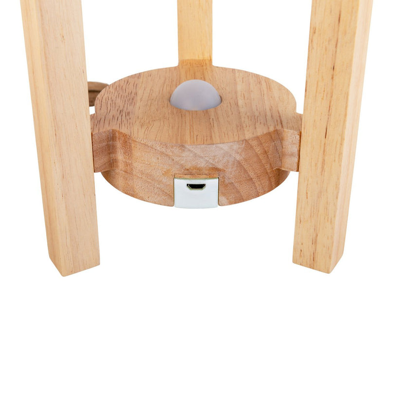 Hartelijke lamp "madita" 25 cm hoog, in wit/natuur, met geïntegreerde LED, dimbaar met aanraaksensor