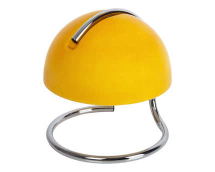 Tafellamp "Burano" geel, ca. 25 cm hoog, Ø 23,5 cm, gemaakt van chroom -gekleurd metaal en geel glas, E27.