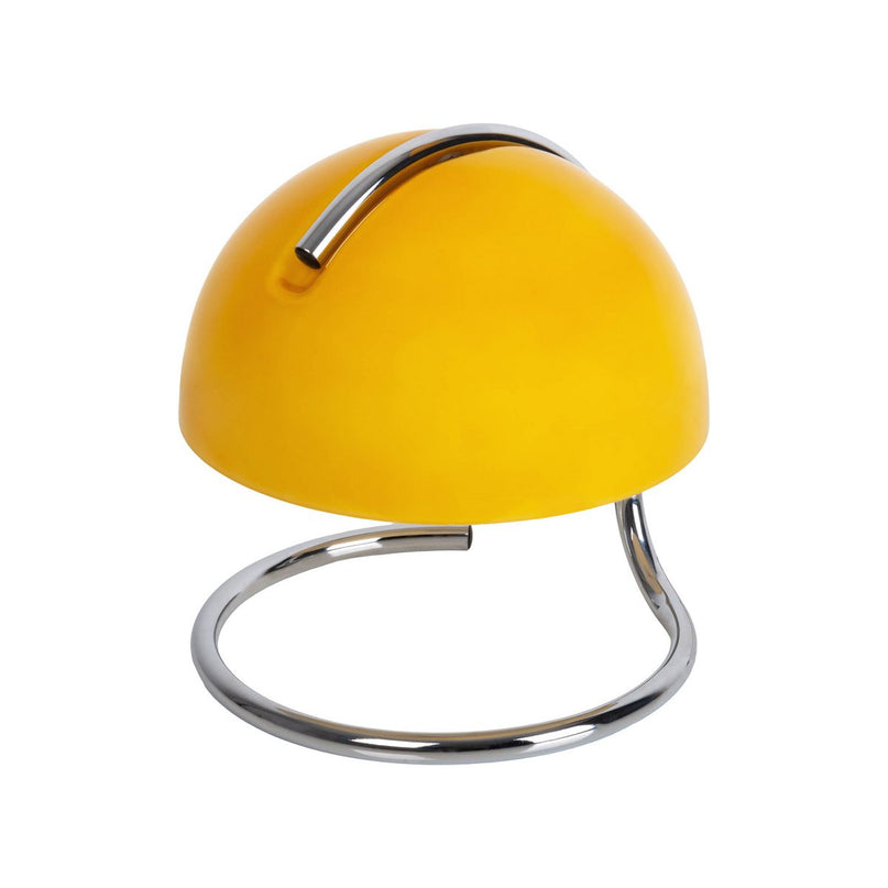 Tafellamp "Burano" geel, ca. 25 cm hoog, Ø 23,5 cm, gemaakt van chroom -gekleurd metaal en geel glas, E27.