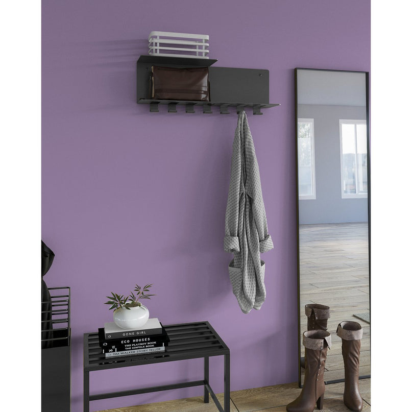 Gorillz Plenck - Wandkapstok - met Hoedenplank -Garderobe - Zwart