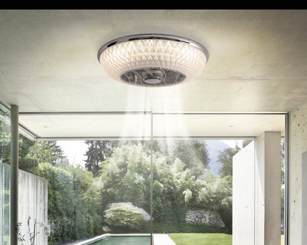 LED -plafondlicht "Viento" met ventilator, gemaakt van metaal en plastic, met geïntegreerde LED's, verlichting voor woonkamers of kantoor
