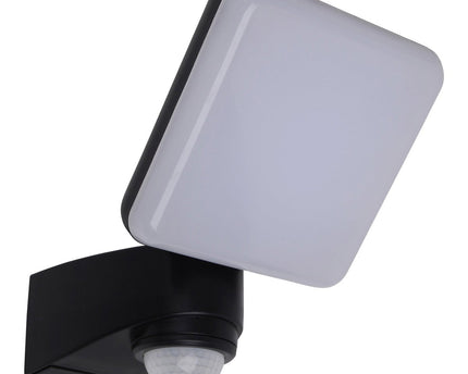 LED externe wandlamp "Jaro" met 360 ° bewegingsdetector, gemaakt van plastic in antraciet, met geïntegreerde LED