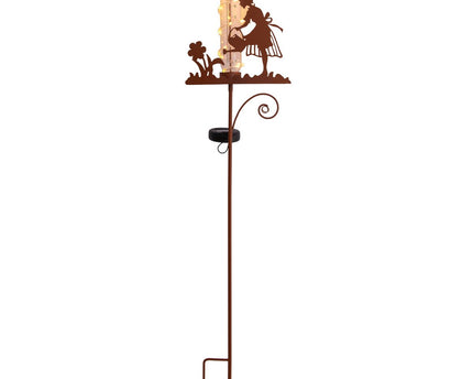 LED Solar Earth Skewers H: 95 cm, voor buiten, spiesjes gemaakt van metaal en glas en plastic in bruin, met geïntegreerde LED