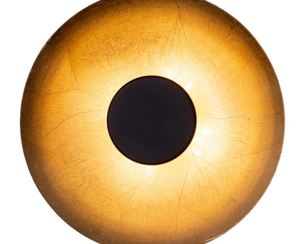 LED -plafondlamp "Firenze" metalen plafondlamp in zwart en goud, stevig geïnstalleerd, verlichting voor woonkamer, kantoor of de toegangsstang van 30 cm diameter