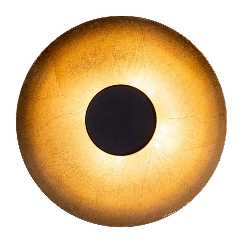 LED -plafondlamp "Firenze" metalen plafondlamp in zwart en goud, stevig geïnstalleerd, verlichting voor woonkamer, kantoor of de toegangsstang van 30 cm diameter