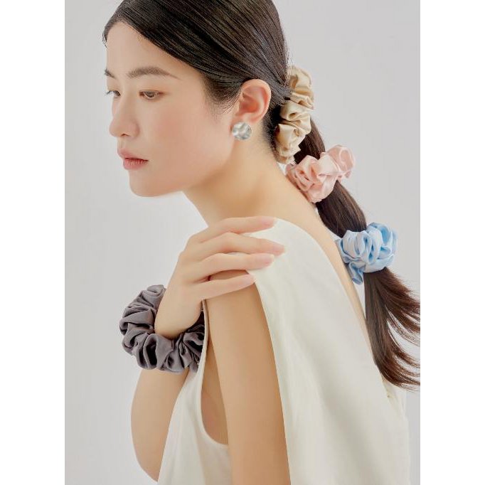 Luxe 100% zijden haarscrunchie - 6 cm breed