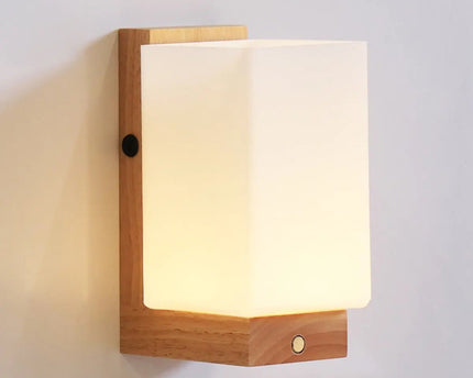 Bowie lichtbruin oplaadbare houten wandlamp - draadloze, dimbare en stijlvolle verlichting