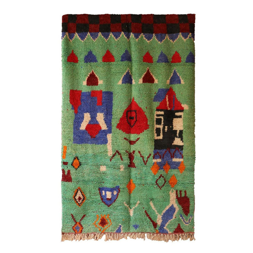 Kleurrijk Boujad wollen Berberkleed 167 x 278 cm