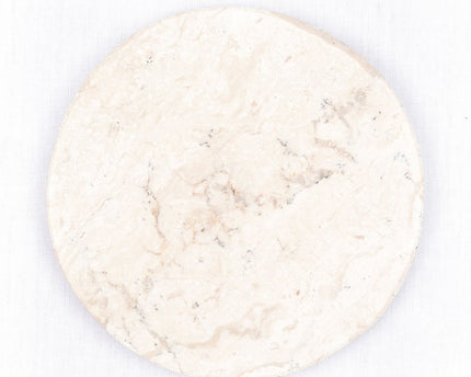 Ronde marmeren onderzetters set van 4 of 8 handgemaakte RANUKA (wit)