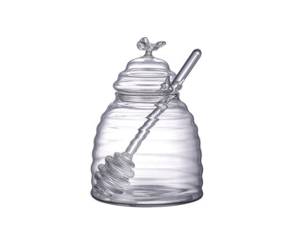 490 ml borosilicaat honingpot met lepel