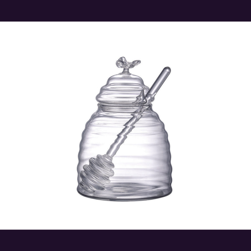 490 ml borosilicaat honingpot met lepel