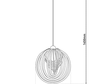 Hanger lamp "Armella" Ø 40 cm, 1x E27 (niet inbegrepen) gemaakt van hout en plastic, voor eetkamers, woonkamer, kantoor, kinderkamer