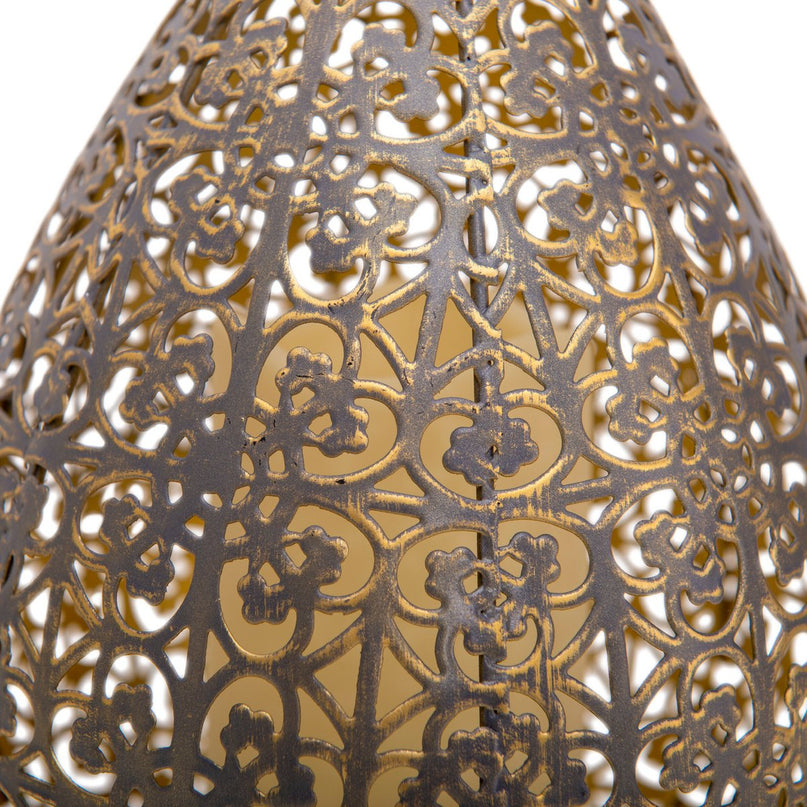 LED Decol Light 27,8 cm hoog in antiek goud, voor buiten, gemaakt van metaal en plastic, met geïntegreerde LED