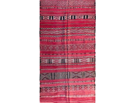 Zuiver wollen Marokkaans Kelim Berber tapijt 150 x 282 cm